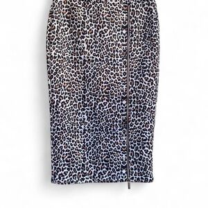 Jupe Crayon Midi Kardashian Kollection - Stretch Gris Floral - Panneaux Transparent - Taille L